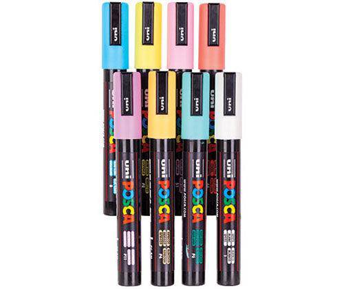 POSCA Marker PC-5M Bullet Soft Colours/Pastel Pack of 8 - Zart