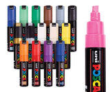 POSCA Marker PC-8K Chisel Coloured Pack of 16 - Zart