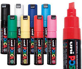 POSCA Marker PC-8K Chisel Coloured Pack of 8 - Zart