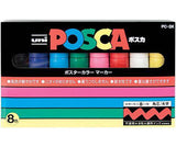 POSCA Marker PC-8K Chisel Coloured Pack of 8 - Zart