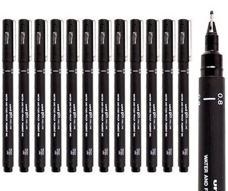 Uni Pin Fine Line Pen Pack of 12 - Zart