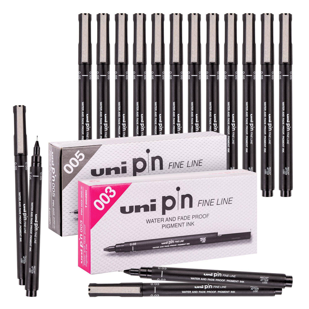 Uni Pin Fine Line Pen Pack of 12 - Zart