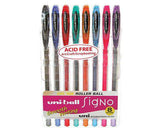 Signo Gel Ink Pen 0.7mm Assorted Pack of 8 - Zart