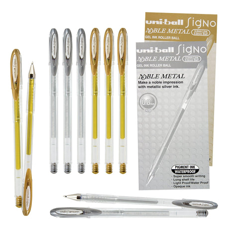 Signo Fine Gel Ink Metallic Pens Pack of 12 - Zart