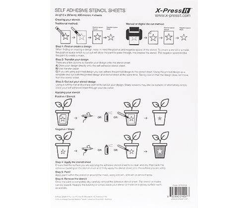 Self Adhesive Stencil sheets A4 Pack of 4 - Zart