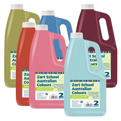 Zart School Australian Colours Paint 2L Bottles - Zart