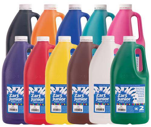 Zart Junior Paint 2L Assorted Colours Pack of 11 - Zart