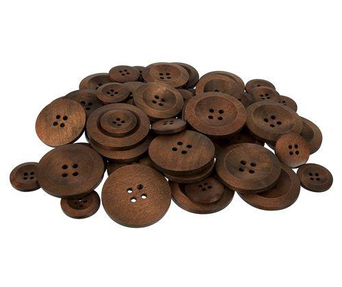 Wooden Buttons Assorted Pack of 50 - Zart