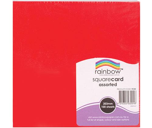 Card Squares 290gsm Assorted 20 x 20cm Pack of 100 - Zart