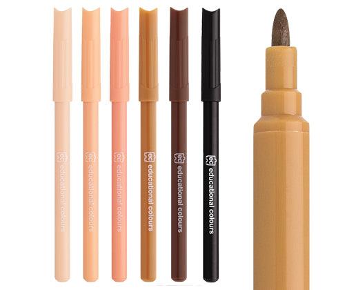 Skin Tone Coloured Markers Set of 6 - Zart