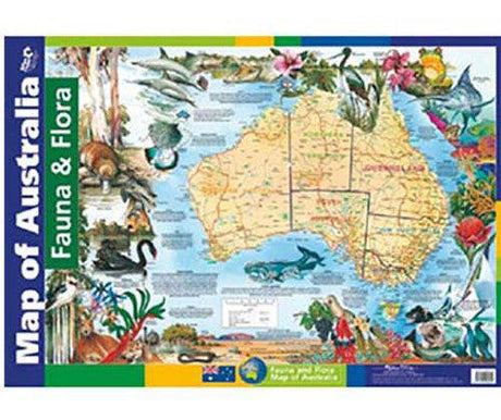 Map of Australia Fauna and Flora Wall Chart - Zart