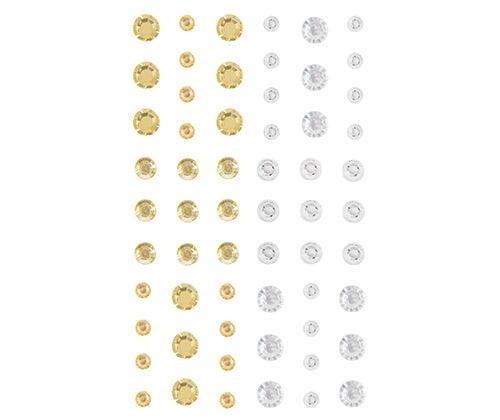 EC Adhesive Crystals Gold and Silver Pack of 60 - Zart