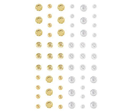 EC Adhesive Crystals Gold and Silver Pack of 60 - Zart