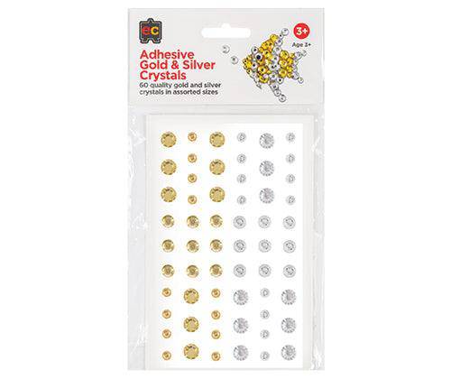 EC Adhesive Crystals Gold and Silver Pack of 60 - Zart