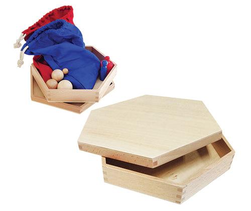 Hexagonal Wooden Tray Small with Lid - Zart