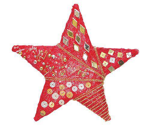 Christmas Fibre Stars 17cm Pack of 10 - Zart