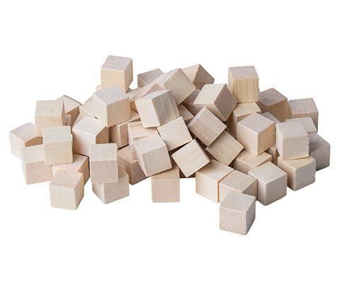 Wooden Cubes 15mm Natural Pack of 72 - Zart