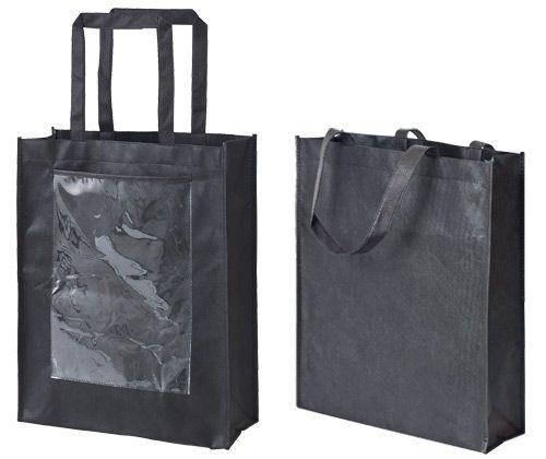 Black Eco Bag with Display Pocket Small Pack of 10 - Zart