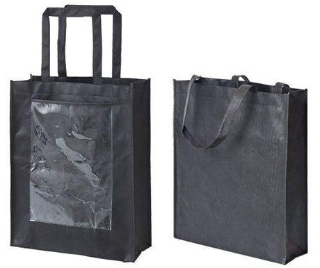 Black Eco Bag with Display Pocket Small Pack of 10 - Zart