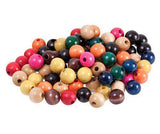 Beads Wooden Assorted Colours Pack of 100 - Zart