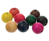 Beads Wooden Assorted Colours Pack of 100 - Zart