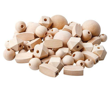 Wooden Natural Beads Assorted Pack of 92 - Zart