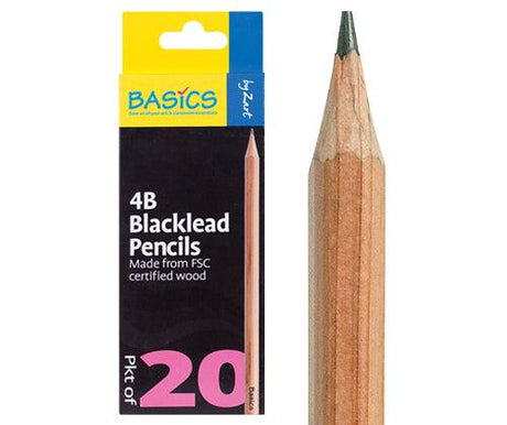 Zart Basics Blacklead Pencils Pack of 20 - Zart