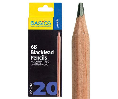 Zart Basics Blacklead Pencils Pack of 20 - Zart