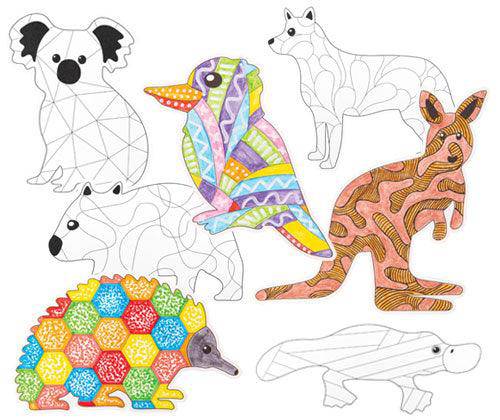 ColourMe Cardboard Australian Animals Pack of 21 - Zart