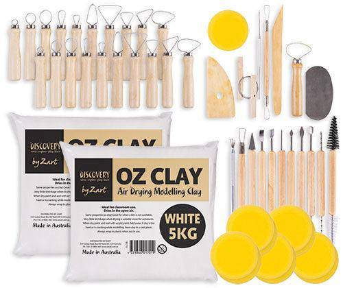 Clay Starter Set - No Kiln Required, Air Drying Clay - Zart