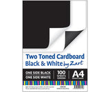 Two Toned Cardboard Black and White by Zart Pack of 100 - Zart