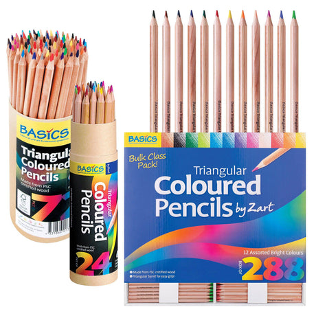 Zart Basics Triangular Coloured Pencils - Zart