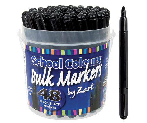 School Markers Black Pack of 48 - Zart