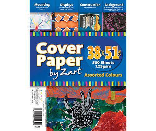 Cover Paper 125gsm Assorted Colours 380 x 510mm Pack of 500 - Zart