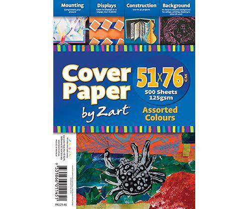 Cover Paper 125gsm Assorted Colours 510 x 760mm Pack of 250 - Zart