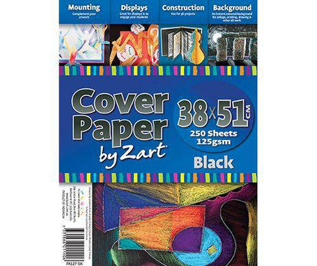 Cover Paper 125gsm Black 380 x 510mm - Zart