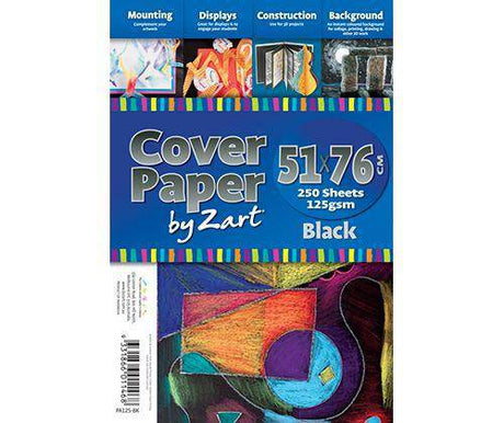 Cover Paper 125gsm Black 510 x 760mm Pack of 250 - Zart