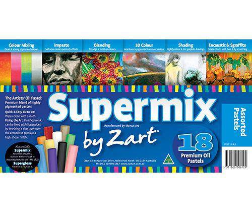 Zart Supermix Oil Pastels Coloured Set of 18 - Zart