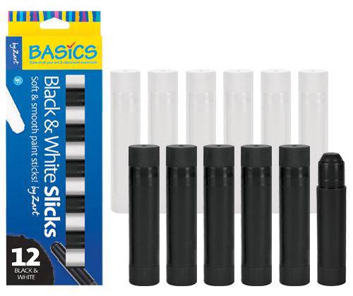 Slicks by Zart Black and White Pack of 12 - Zart