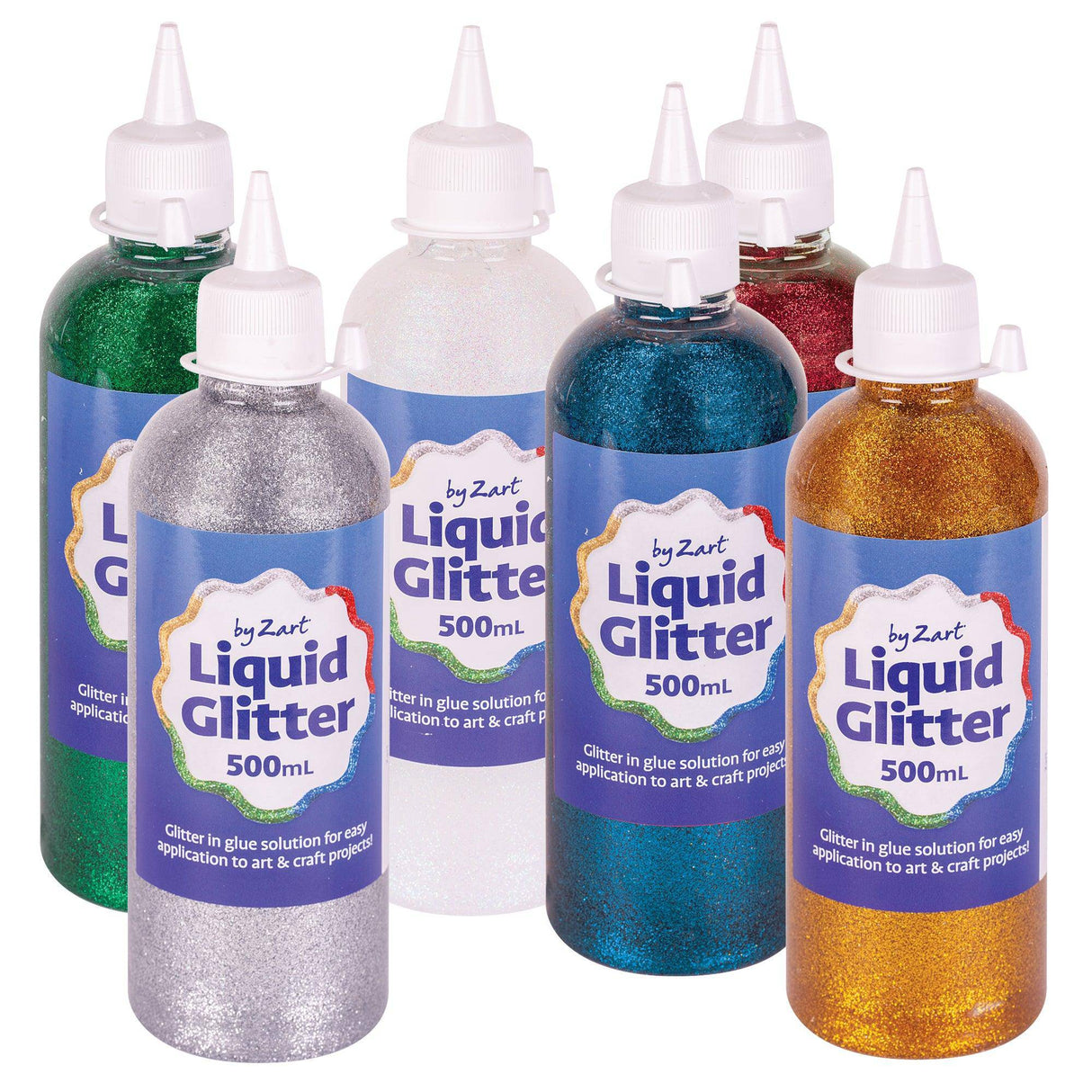 Zart Liquid Glitter 500mL Bottles - Zart