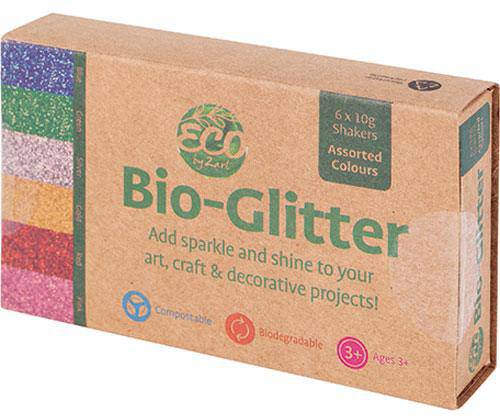 Bio Glitter Coloured Mini Shakers Pack of 6 - Zart