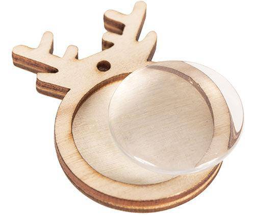 Wooden Reindeer Pendants with Cabochon Pack of 10 - Zart