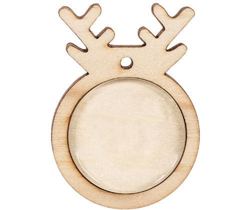 Wooden Reindeer Pendants with Cabochon Pack of 10 - Zart