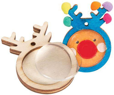 Wooden Reindeer Pendants with Cabochon Pack of 10 - Zart