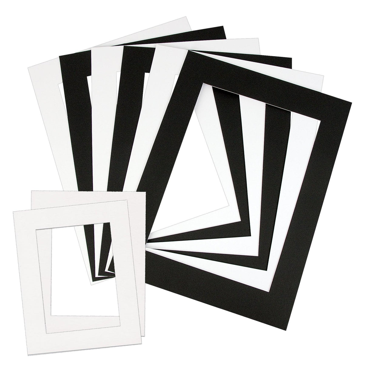 Pre-Cut Mounts Black & White Pack of 10 - Zart