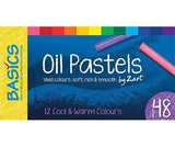 Basics Oil Pastels Cool and Warm Colours Pack of 48 - Zart