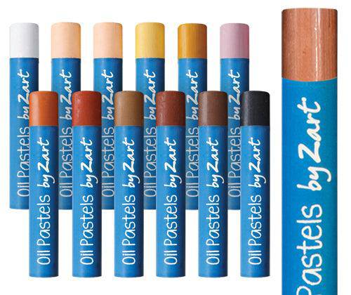 Basics Oil Pastels Skin Tone Colours Pack of 12 - Zart