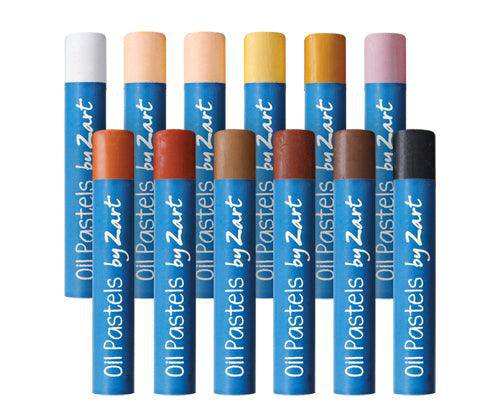 Basics Oil Pastels Skin Tone Colours Pack of 12 - Zart