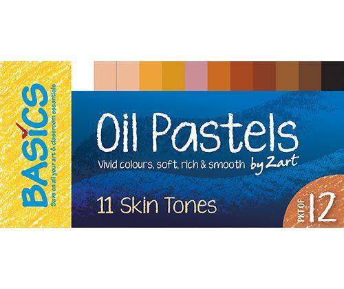 Basics Oil Pastels Skin Tone Colours Pack of 12 - Zart