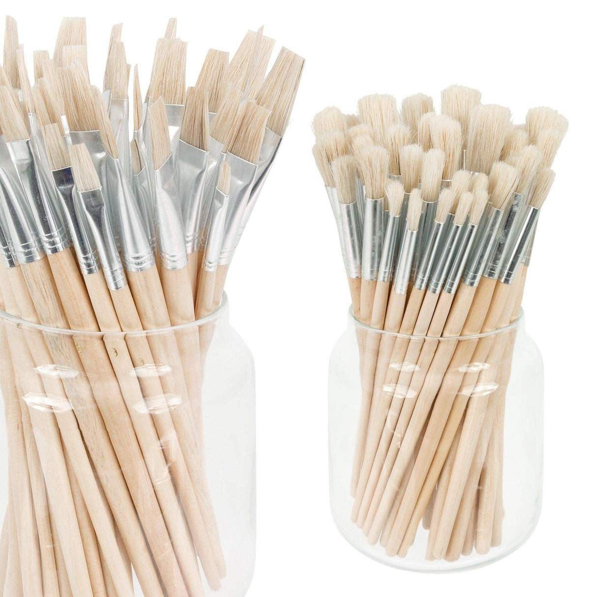 Hog Hair Assorted Size Bristle Brushes Pack of 60 - Zart